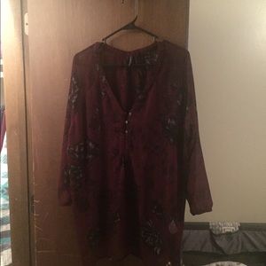 Maroon floral top
